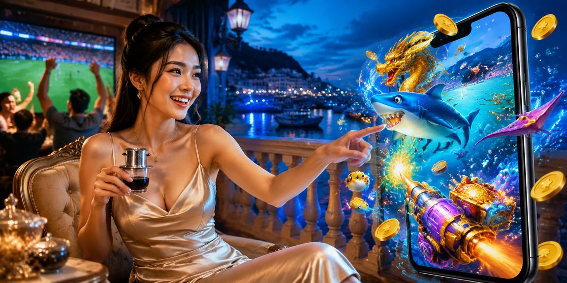 Người chơi bắn cá trực tuyến tại Đà Lạt trong không gian quán cà phê yên tĩnh